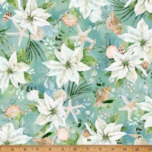 Seas and Greetings, Digital Holiday Fabric from Hoffman